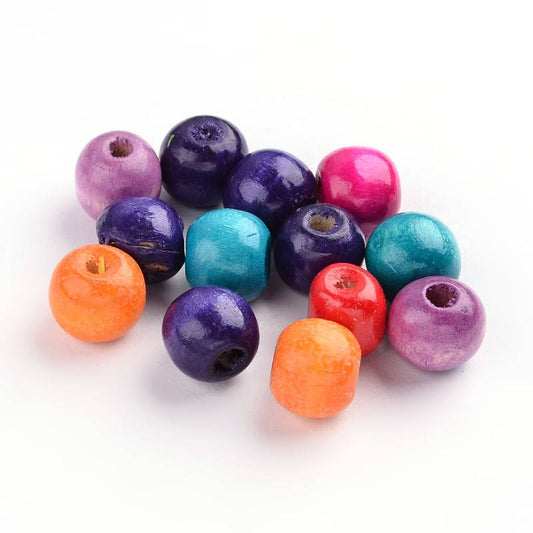 BD425 - 800 pcs Assortment Wooden Wood Round Spacer Beads - 6x4mm - 6x5mm - 6mm - Mix of Colors! - Hole Size: 2mm