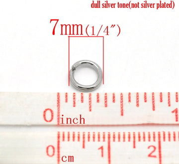 J226A - THICK - 100 pcs 304 Stainless Steel Open Jump Rings 7mm - 16 Gauge - High Quality