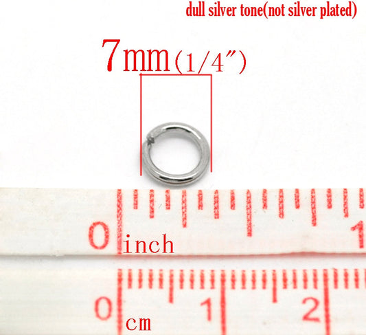 J226A - THICK - 100 pcs 304 Stainless Steel Open Jump Rings 7mm - 16 Gauge - High Quality