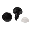 DO012 - 6 sets (12 pieces) Black Safety Eyes and Backs for Doll and Toy Making - 10mm - Circle - 16x10mm - 16mm