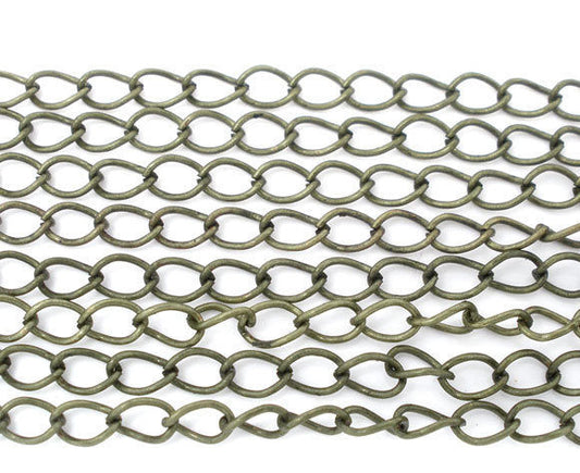 N147 - 10M (32.8ft) - Bronze Extension Chain -5x3mm Links - Ideal to make extender chains