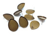 P148 - 10 pcs. Antique Bronze Earring Tacks Posts Studs Settings Bezels Cabochons - Teardrop - 25mm x 18mm Glue Pad Setting