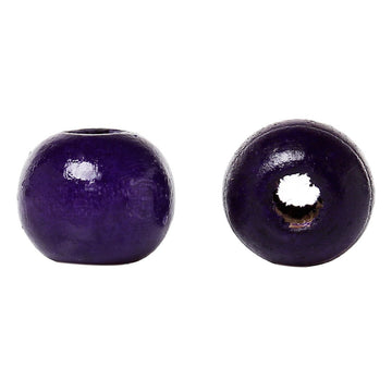 BD316 - 200 pcs Purple Violet Wooden Wood Round Spacer Beads - 10x9mm