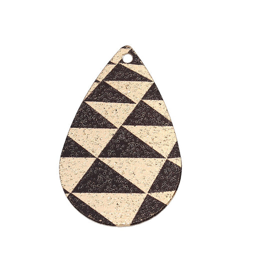 P967 - 10 pcs Gold Plated Multicolor Teardrop Metal Enamel Dangle Charms Pendants - 28mm x 18mm - 1.1" - Spike - Sparkledust - For Earrings