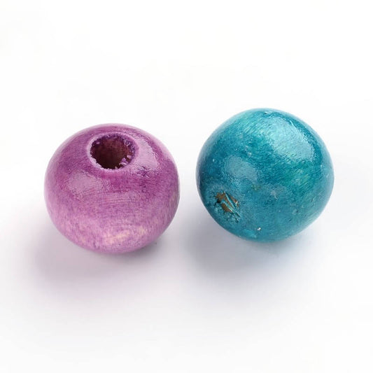 BD425 - 800 pcs Assortment Wooden Wood Round Spacer Beads - 6x4mm - 6x5mm - 6mm - Mix of Colors! - Hole Size: 2mm