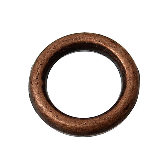 J106B - 1000 pcs Antique Copper Soldered Closed Jump Rings - 6mm - 18 Gauge (1.2mm Thick)