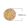 CA037 - 10 pcs Druzy Resin Embellishment Cabochons Yellow - 12mm (1/2 in) - Dome Circle