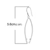 E300 - 2 pcs (1 pair) 925 Sterling Silver Earring Wishbone Hooks - 56x14mm (2.2x0.55") - LONG - HIGH QUALITY! Over 2 inches long!