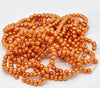 BD127 - 8mm Orange Glass Pearl Imitation Round Beads - 32 inch strand