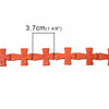 BD478 - 1 Strand (11 pcs) - LARGE Red Turquoise Cross Dyed Beads/Pendants - 37 x 31mm