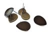 P149 - 10 pcs. Antique Bronze Earring Tacks Posts Studs Settings Bezels Cabochons - Teardrop - 18mm x 13mm Glue Pad Setting