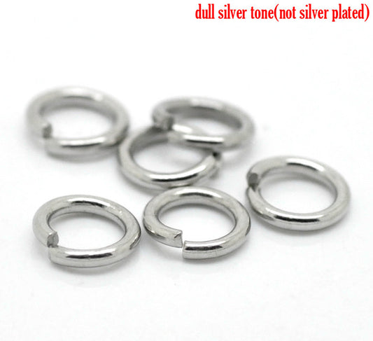 J226A - THICK - 100 pcs 304 Stainless Steel Open Jump Rings 7mm - 16 Gauge - High Quality