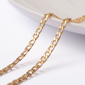 N155 - 10M (32.8ft) - 304 Stainless Steel Golden Twisted Curb Chain - 5mm x 3mm Links - Hypoallergenic! Tarnish Resistant