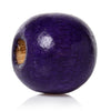 BD316 - 200 pcs Purple Violet Wooden Wood Round Spacer Beads - 10x9mm