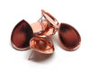 E483 - 10 pcs. Rose Gold Plated Earring Tacks Posts Studs Settings Bezels Cabochons - Teardrop - 25mm x 18mm Glue Pad Setting