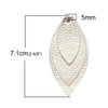10 pcs. Gold Faux Leather Dangle Charms Pendants - Leaf - Triple Layer - 71mm (2.8") - Great for Light Earrings or Dangles!