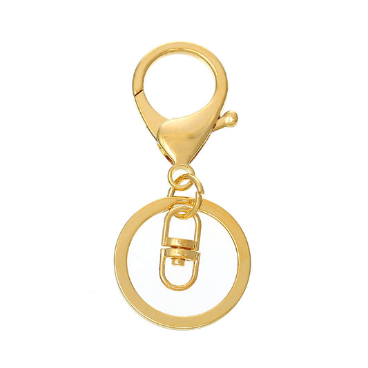 CL108 - 10 pcs. Gold Plated Lobster Swivel Clasp and Key Ring - 69 x 30mm (2.72 inch) - Claw Clasps