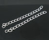 N135 - 100 pcs. - Silver Plated Extender Extension Chain Links Tails - 2 inch each - 50mm