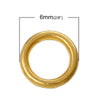 J107 - 100 pcs Gold Plated Soldered Closed Jump Rings - 6mm - 18 Gauge (1.2mm Thick)