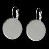 E224A - 50 pcs. Silver Plated Earring Clips Settings Lever Back Bezels Cabochons - 20mm Glue Pad Setting - Made of Copper!