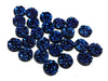 CA236 - 10 pcs Druzy Resin Embellishment Cabochons Dark Blue Multicolor AB - 10mm