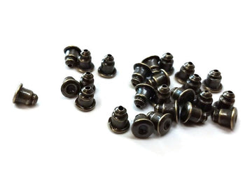 E490 - 200 pcs (100 Pairs) Antique Bronze Ear Nuts - 5.5mm x 5mm - Earring Stoppers! - Bullet Design - High Quality! Hole Size: 1mm