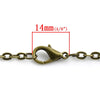 N068 - 12 pcs. Antique Bronze Textured Chain Link Necklaces 30" - (4.5 x 3mm Links) - Lobster Clasps - Claw Clasps