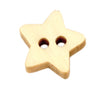 BU008 - 200 pcs Star Light Natural Wood Buttons- 13mm (0.51 in) - 2 holes - Sewing, Scrapbook