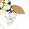 10 pcs. Gold Faux Leather Dangle Charms Pendants - Leaf - Triple Layer - 71mm (2.8") - Great for Light Earrings or Dangles!