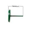 E165 - 50 pcs. Green Earring Posts Studs Settings Bezels Cabochons Tacks- 10mm Glue Pad Setting