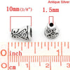 BD479 - 50 pcs Antique Silver Megaphone Tube Spacer Spacers Beads - 10mm x 7mm