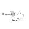 E783 - 4 pcs. 18k Platinum Filled Earring Posts Studs Settings Bezels Cabochons Tacks with Loop - 8mm Glue Pad Setting - Made of Copper