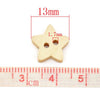 BU008 - 200 pcs Star Light Natural Wood Buttons- 13mm (0.51 in) - 2 holes - Sewing, Scrapbook
