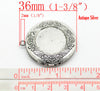 P968 - 10pcs. Antique Silver Carved Flower Ornamented Pendant Picture Photo Locket Box Charm Pendants- 36 X 32mm-Fits 20mm Settings &amp; 24mm Settings