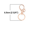 CL109 - 10 pcs. Rose Gold Plated Lobster Swivel Clasp and Key Ring - 69mm x 30mm (2.72 inch) - Claw Clasps
