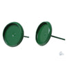 E165 - 50 pcs. Green Earring Posts Studs Settings Bezels Cabochons Tacks- 10mm Glue Pad Setting