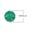 CA118 - 10 pcs Druzy Resin Embellishment Cabochons Lake Green AB- 12mm