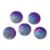CA417 - 10 pcs Mermaid Fish Scales Resin Carved Embellishment Cabochons Purple - 18mm (0.7")