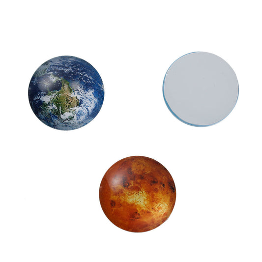 CA485 - 10 pcs Circle Planets Solar System Universe Glass Round Dome Seals Tiles Cabochons - 20mm (0.79 in)