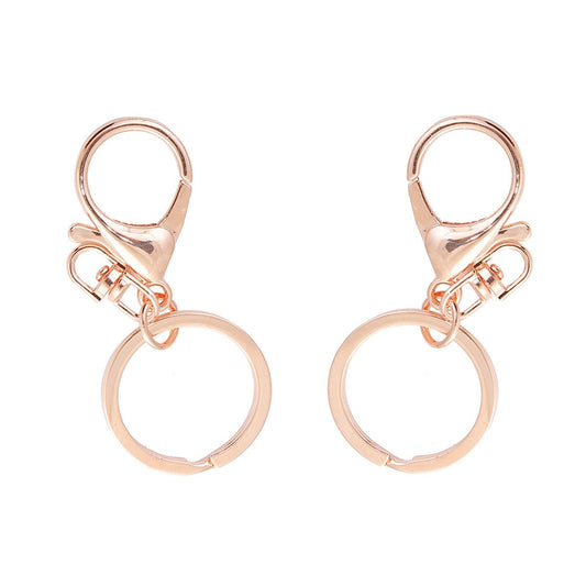 CL109 - 10 pcs. Rose Gold Plated Lobster Swivel Clasp and Key Ring - 69mm x 30mm (2.72 inch) - Claw Clasps