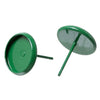 E165 - 50 pcs. Green Earring Posts Studs Settings Bezels Cabochons Tacks- 10mm Glue Pad Setting