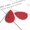 P028 - 10 pcs. Red Faux Leather Dangle Charms Pendants - Teardrop Weave - 56mm (2.2") - Great for Light Earrings or Dangles! Double-Sided