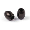 BD823 - 5 pcs. - 304 Stainless Steel Gunmetal Black Oval Barrel Spacer Beads - 7mm x 6mm - Hole Size: 3mm - Tarnish Resistant