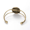 B026 - 1 pc. Antique Bronze Open Cuff Bangle Adjustable Bezel Cabochon Bracelets - 25mm Glue Pad (1 inch - 1") - Made of Brass!