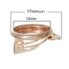 E268 - 20 pcs. Rose Gold Plated Earring Clips Settings Hinged Bezels Cabochons - 12mm Glue Pad Setting