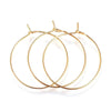 W005 - 10 pcs. 316L Surgical Stainless Steel Gold Plated Wine Charm / Earwire Hoop Rings - 25mm - 20 Gauge (0.8mm Thick) - Hypoallergenic!