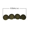 H004 - 10 pcs Antique Bronze French Hair Barrettes Hair Clips - 85mm x 22mm (3.35" x 0.8") - 20mm Glue Pad - 4 Bezels - EXTRA LARGE