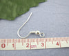 E024C - 1000 pcs Silver Plated Earring Hooks with Spring and Ball - 18mm x 19mm - Parallel Loop
