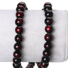 BD811 - 80 pcs Black and Red Pearl Swirl Glass Round Loose Beads - 10mm - Hole Size: 1mm - 30.5" Strand