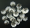 BD645 - 2000 pcs Silver Plated Flower Bead Caps Covers - 6mm